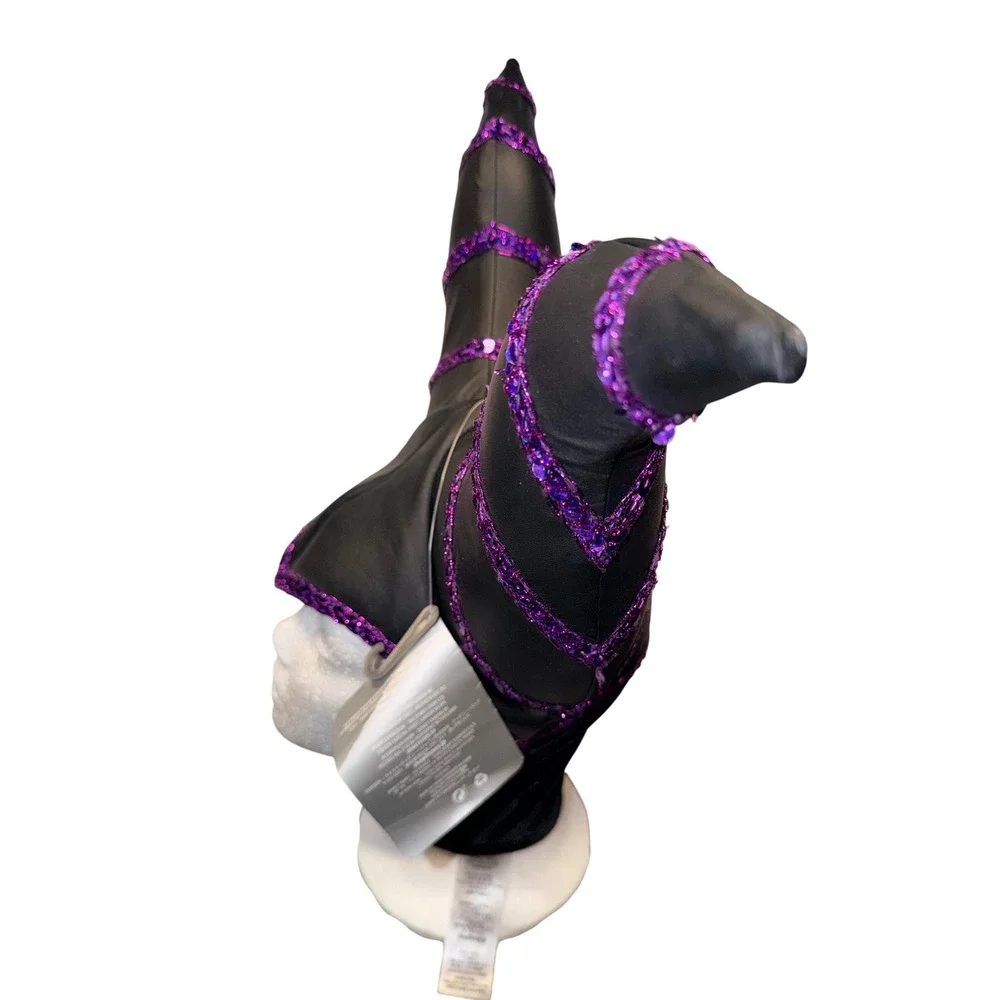 Disney‎ Parks Maleficent Villains Horns Headpiece Black Purple Sequin One Size